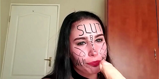 Self Humiliation Teen Slut With Body Writing