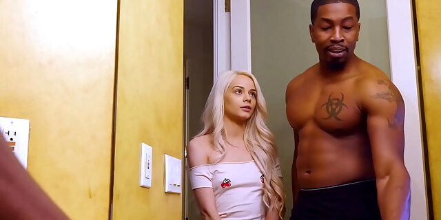 Tiny Bombshell Elsa Jean Stretched With Enormous Black Cock