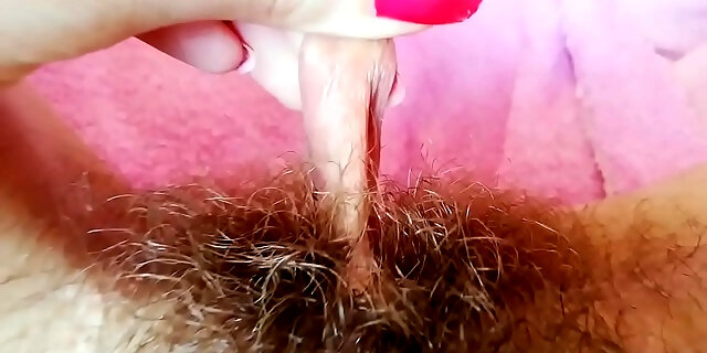 Hairy Fetish Video Big Clit Hood Pulling Labia Play And Wet Pussy Fingering