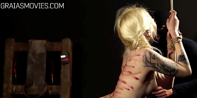 Blonde Girl Demolished With A Whip