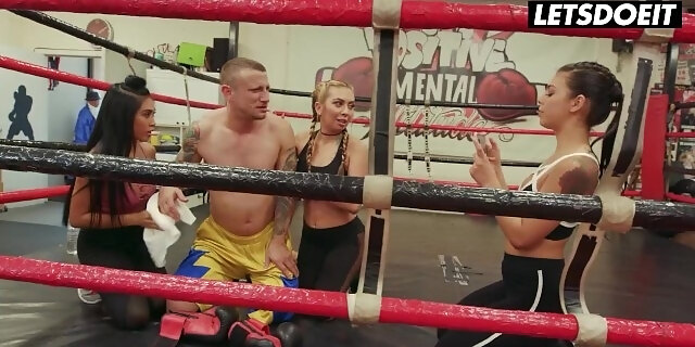 Gina Valentina, Kat Dior & Ember Snow Fuck Their Boxing Coach In Hot Foursome - Letsdoeit