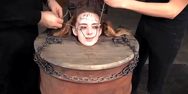 Bdsm Babe T In A Barrel And Electrified