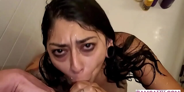 Wet Blowjob In A Shower   Cum Over The Face