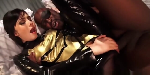 Nick Fury Sticks The Wasp With His Angry Boner, Cumming On Her Latex Suit