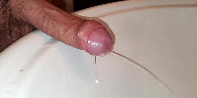 It's Too Hard To Piss In The Sink With Hard Cock