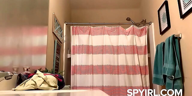 Hidden Cam In Shower. Cute Brunette Before And After Shower