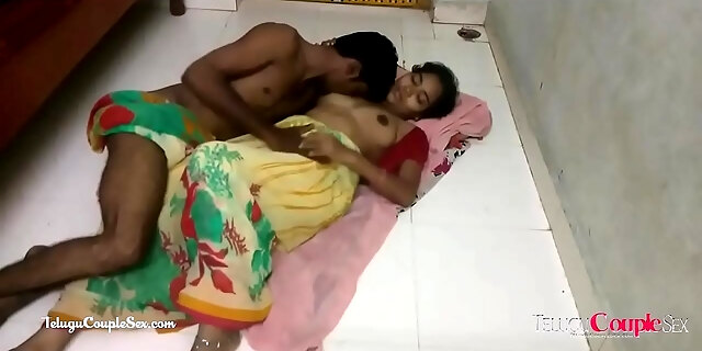 Hindi Telugu Village Couple Making Love Passionate Hot Sex On The Floor In Saree