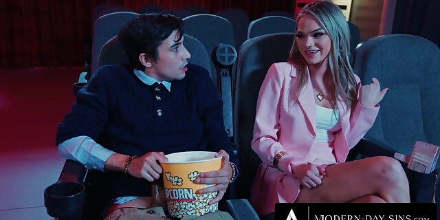 Modern-day Sins - Pervy Teens Have Public Sex In Movie Theatre And Get Caught! With Athena Faris