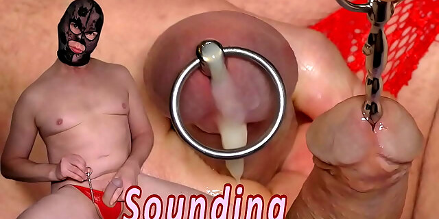 Sounding With Cumshot. Urethral Inserting Toy Kinky BDSM From Holland