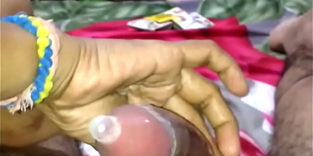 Desi Randi Putting Condom